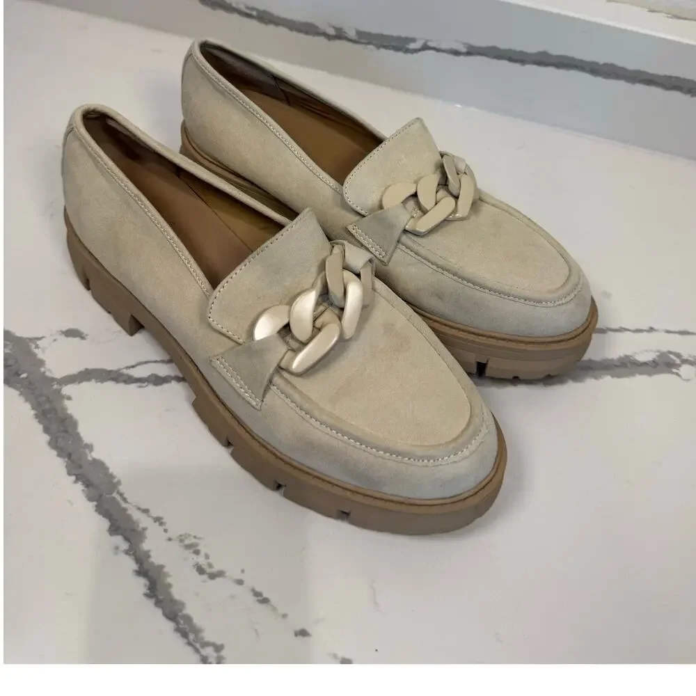 Wonderly Lana‎ Lug Loafer Chunky Cream Size 10 Chain-never worn, just in closet!